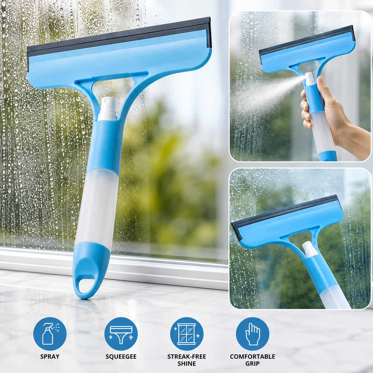 Shower Squeegee for Glass - Window Cleaner Tool