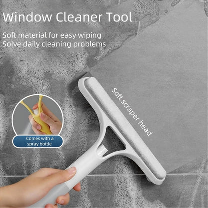 Shower Squeegee for Glass Doors All-Purpose Window Squeegee for Tile Shower Walls Mirror Bathroom Car Window Cleaning (Blue)