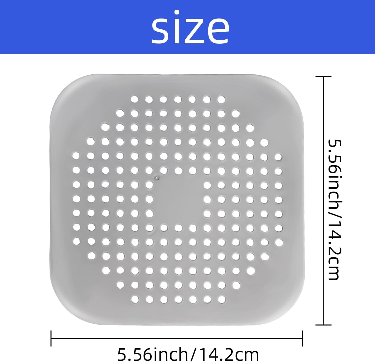 Bathtub Drain Hair Catcher 4 Pack, Silicone Stopper with Suction Cup | Fits Shower & Kitchen Sink Drains, Prevents Clogs, Reusable, Easy to Clean, Durable, Grey