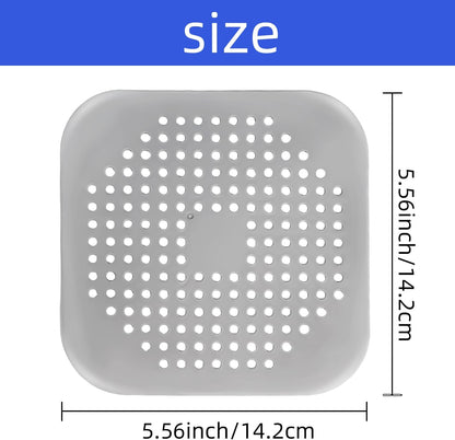 Bathtub Drain Hair Catcher 4 Pack, Silicone Stopper with Suction Cup | Fits Shower & Kitchen Sink Drains, Prevents Clogs, Reusable, Easy to Clean, Durable, Grey