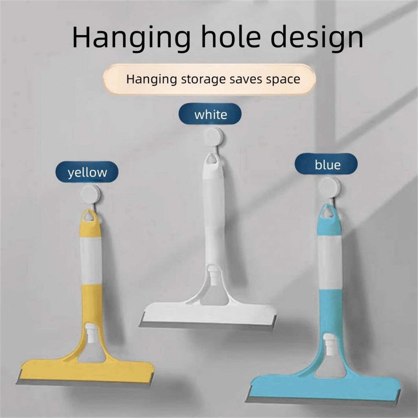 Shower Squeegee for Glass Doors All-Purpose Window Squeegee for Tile Shower Walls Mirror Bathroom Car Window Cleaning (Blue)