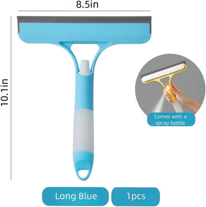 Shower Squeegee for Glass Doors All-Purpose Window Squeegee for Tile Shower Walls Mirror Bathroom Car Window Cleaning (Blue)