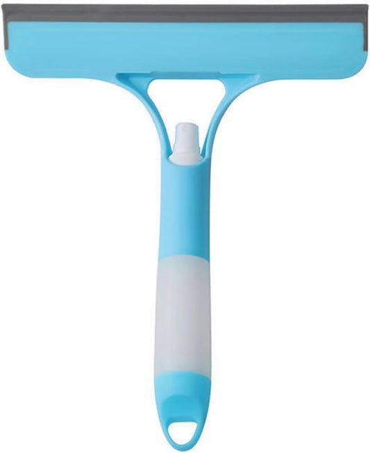 Shower Squeegee for Glass Doors All-Purpose Window Squeegee for Tile Shower Walls Mirror Bathroom Car Window Cleaning (Blue)