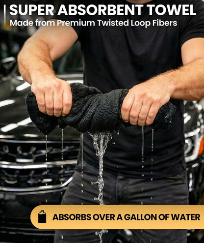 Car Drying Towel - (1300 GSM) XL Drying Towels Car Detailing - Car Microfiber Towel (36"X24") Microfiber Drying Towels for Cars Towels Drying, Car Wash Towels, Ultra Absorbent - Grey & Blue